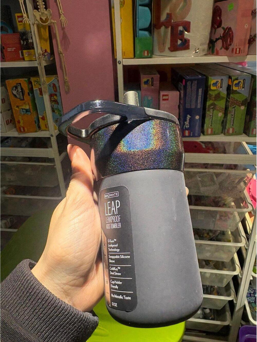 Brumate leap 12 oz glitter charcoal tumbler